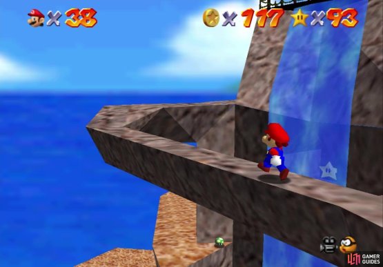 You can see the star behind the waterfall from the bridge