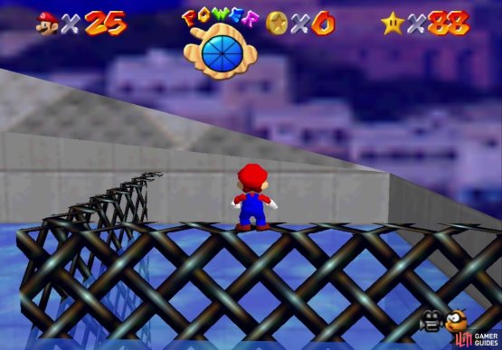 When you jump high into the painting, you can jump over this fence here