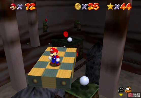 Ride this automatic elevator to reach Red Coins 5 and 6