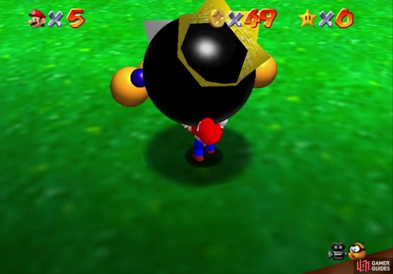 Your goal is to pick up King Bob-Omb and throw him
