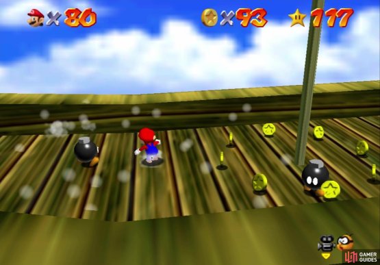 There are a number of coins on the flying ship