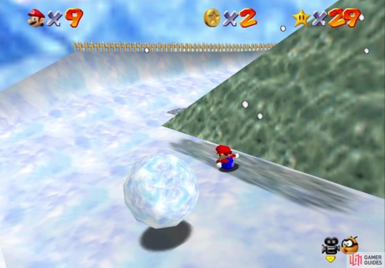 Try to quickly get in front of the giant snowball