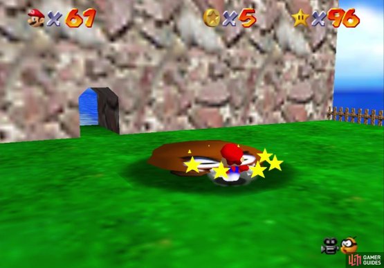 Ground Pounding the Grand Goombas will yield a Blue Coin