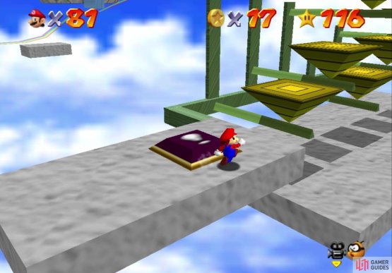 Hitting the purple switch will make the triangles flip over