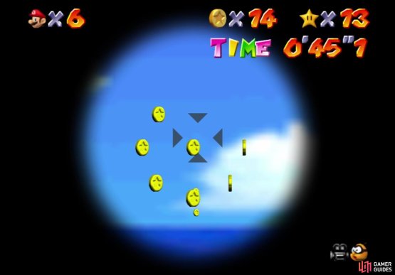 Aim for the center of the first ring to get three triggers