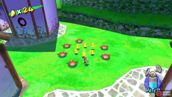 Open up all the flowers in a ring to get a lot of coins