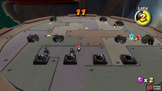 Use the Bob-ombs to clear away all of the garbage