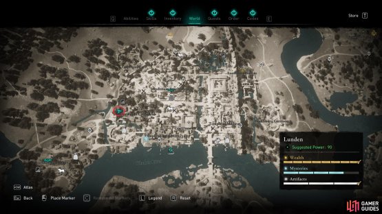 The location of the blacksmith within Lunden, just north of the S in Saint Paul&rsquo;s Cathedral on the map.