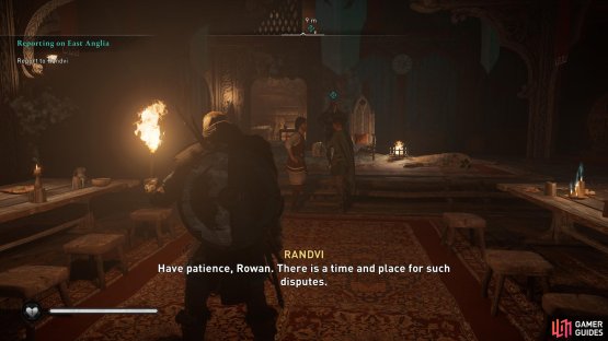 Approach Randvi in the longhouse to see what the disturbance is about.