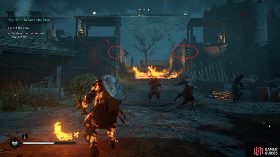 The locations of the oil cauldrons will be marked by teal objective markers.