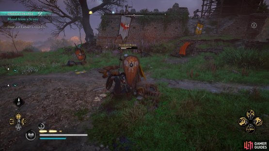 Defeat the Standard Bearers as soon as possible to prevent them from healing their allies.