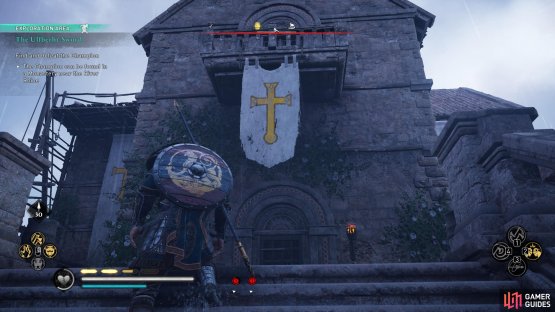 Enter the main church in the Ferrieres monastery to begin the fight with the Champion.