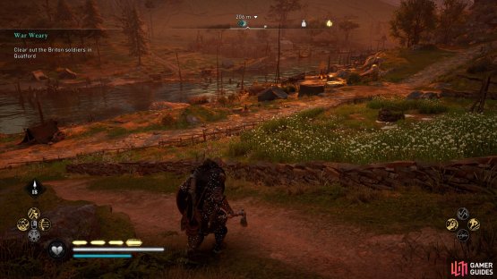 Once you&rsquo;ve killed the Briton soldiers outside the church, make your way to the river to find more.