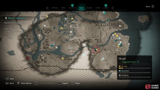 The location of the camp where you&rsquo;ll find the bandit with the royal jewellery.