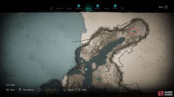 The location of Goinnhellir, the cave in the northeast of Hordafylke where Odin&rsquo;s Spear, Gungnir, can be found.