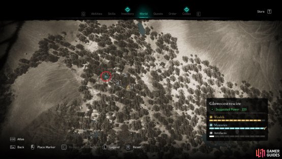 The location of the Goliath in the Aelfwood.