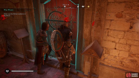 Help Ivarr with the door once you&rsquo;ve killed the soldiers in the church.