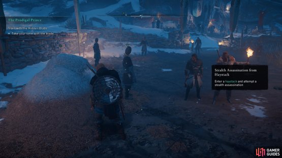 Follow Basim&rsquo;s instructions when using the hidden blade.
