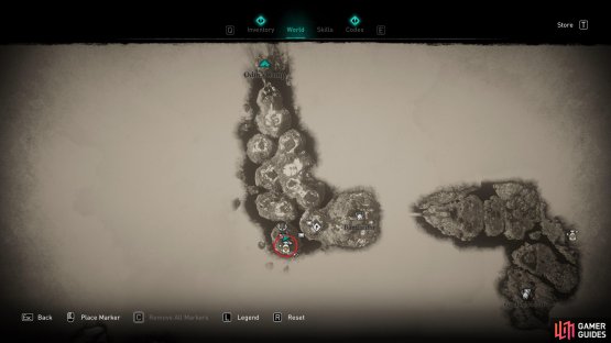 The location of the Hidden Merchant in Kaldstat.