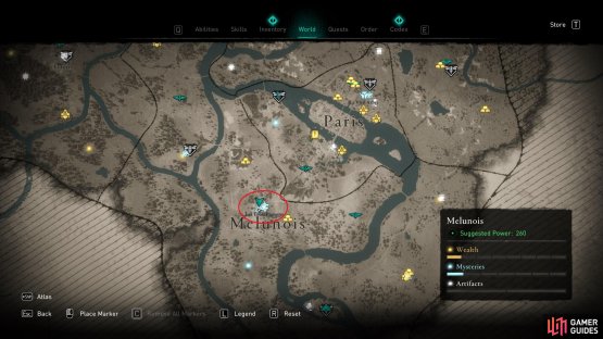 The location of Amric the Hunter.