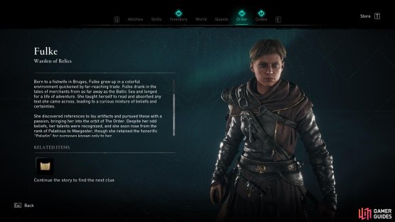 The letter from Fulke confirms that she is a prominent member of the Order of Ancients.