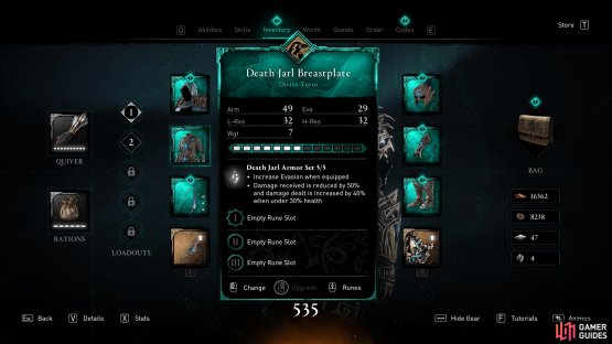 You&rsquo;ll need to invest a lot of materials to upgrade each of the armor pieces.