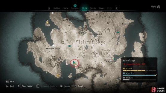 The location of the Iron-Brew Mine, southeast of Dunvegan Village.