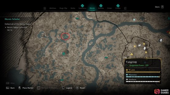 The location of the Jotun Blightin Vangrinn, north of the Hodda Shelter.