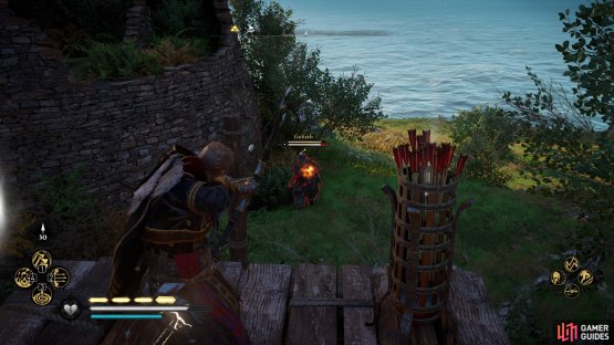 Kill and loot the Goliath for the key to the tower.