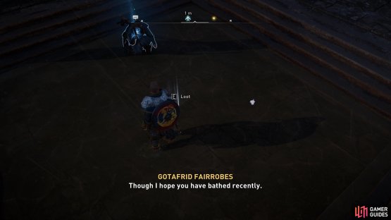 The treasure can be found in a pool located in the ruins where the Lost Drengr can be found.