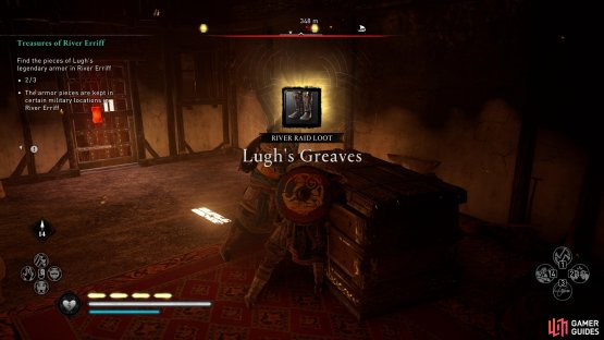 You&rsquo;ll find Lugh&rsquo;s Greaves in a regular wealth chest.