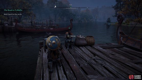 Once you&rsquo;ve pledged to Hordafylke, find and speak with Sigurd at the docks in Ravensthorpe.