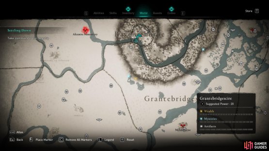 Gunnar provides you with a map detailing the location of two raid targets.