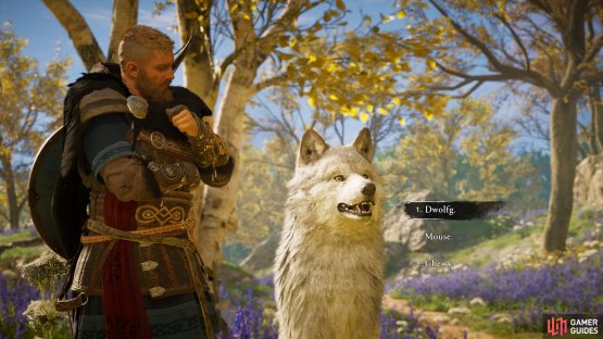 Choose a name for the wolf from the suggestions.
