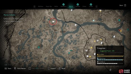The location of the Uncut Gemstone northeast of the Hodda Shelter.