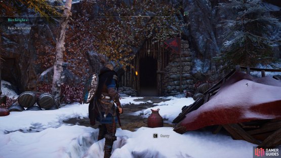 The entrance to the small cave in the southwest of Nottfall.