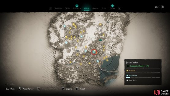 The location of the mystery, in the east of Jotunheim.