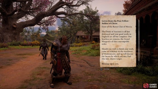 Hytham will be waiting for you outside the longhouse, and will provide you with the letter.