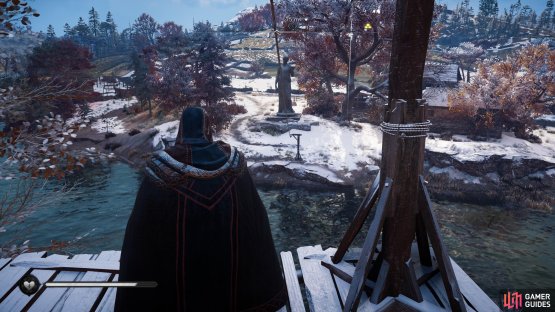 Use the rope wire from Forseti&rsquo;s Rest to reach the statue in the south.