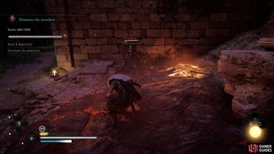 Once an enemy is weak enough, you can kill them with one Rush & Bash attack.