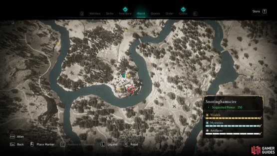 The location of the second raw materials chest.