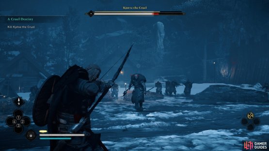 Shoot Kjotve as often as possible in his fist phase, but don&rsquo;t bother when he&rsquo;s wielding his axes.