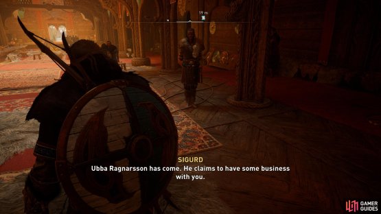 Sigurd will approach you after completing a pledge to a territory.