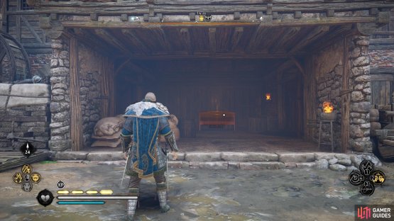 You&rsquo;ll find the chest in the open, beneath a wooden platform.