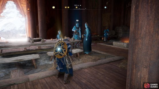 Speak with the three daughters inside Aegir&rsquo;s Hall.