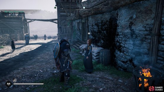 Speak with Augusta by the docks to begin the flyting contest.