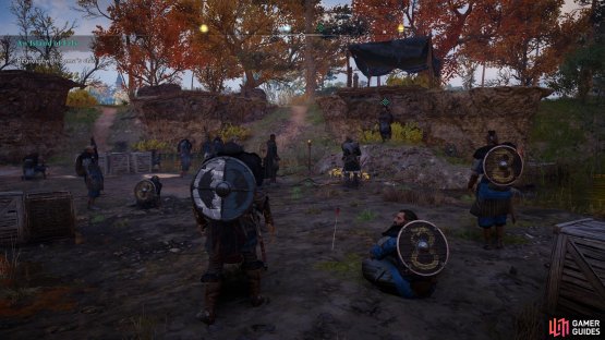 Speak with Soma in the camp to proceed with the quest.