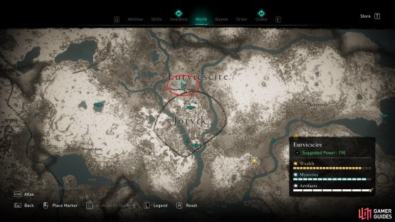 The location of the mystery, just north of Jorvik.