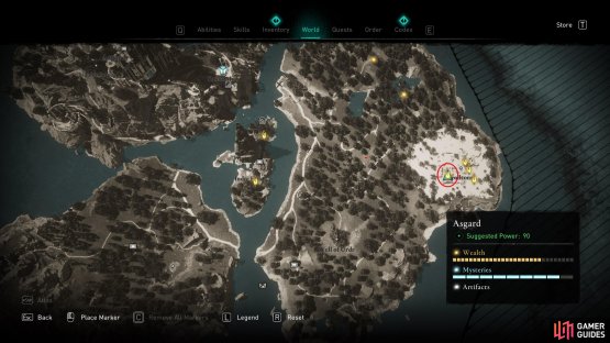 The location of the first Ymir&rsquo;s Tear stone within Trolltonn.