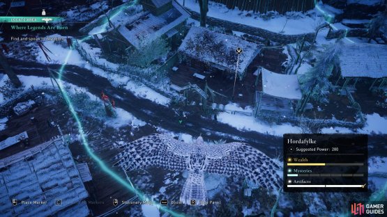 Use your raven to identify the location of the meadhall where you&rsquo;ll find Styrbjorn.